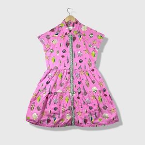 Printfresh Seashell Shirt Dress Womens Small Pink Coastal Beachy Organic Cotton